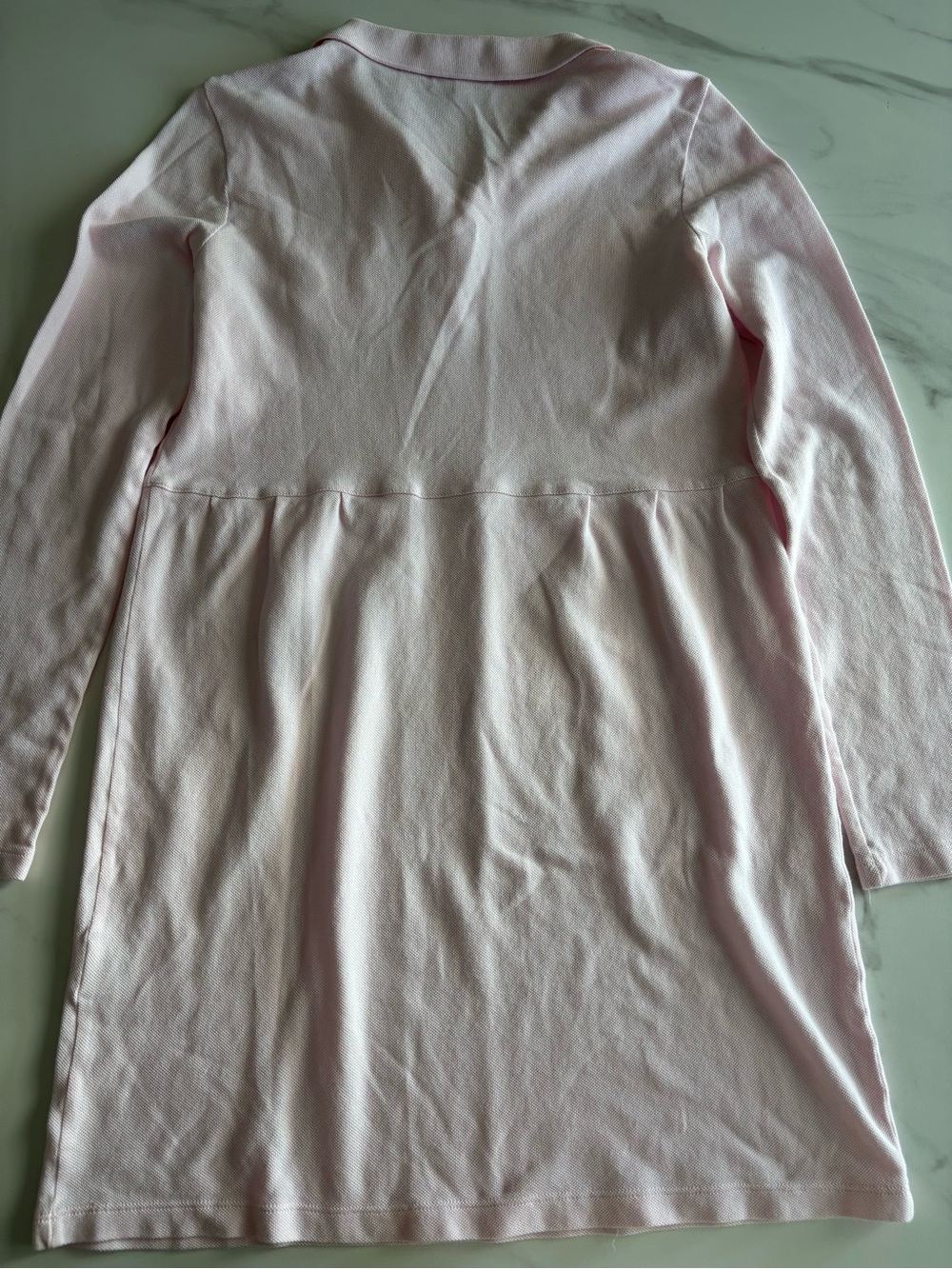 Lacoste Pink Long-Sleeve Polo Dress 100% cotton 16 y.o. - Picture 3 of 10